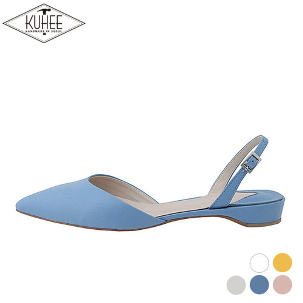 [KUHEE] Sling-back(7083) 1.5cm-Flat Shoes Pastel Color Casual Daily Point Handmade Shoes-Made in Korea